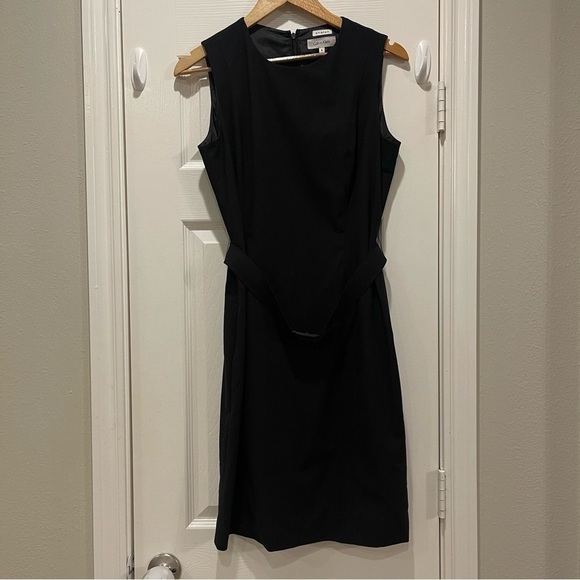 Calvin Klein Dresses & Skirts - Calvin Klein Sheath Dress Women’s Sz 8 Black Belted Sleeveless Office Business